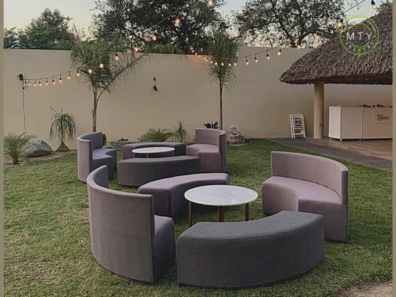 Renta Sala Lounge Redonda Gris