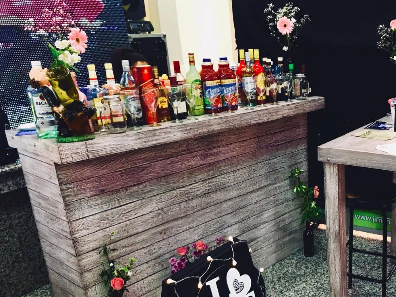 Carrito de Shots Con y Sin Alcohol
