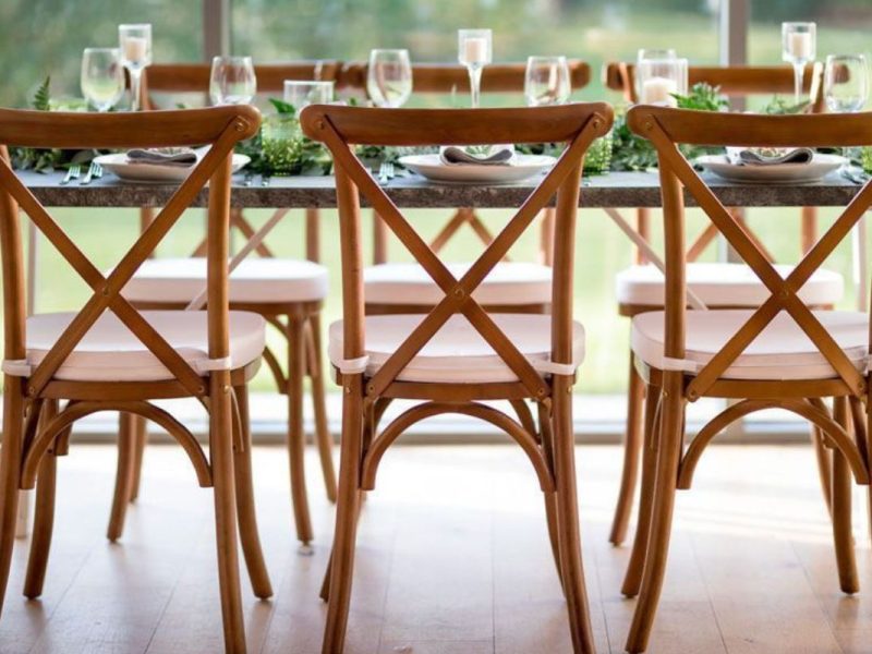 Silla Crossback de Madera Natural Color Nogal