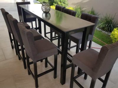 Renta Mesa Rectangular Tipo Bar Negra