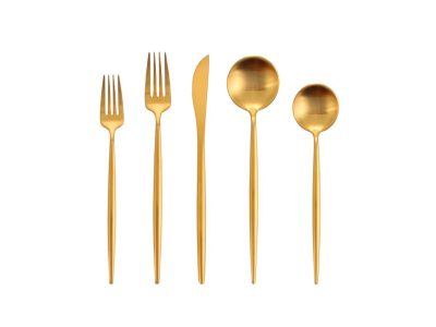Renta de Set de Cubiertos Color Dorado en Saltillo
