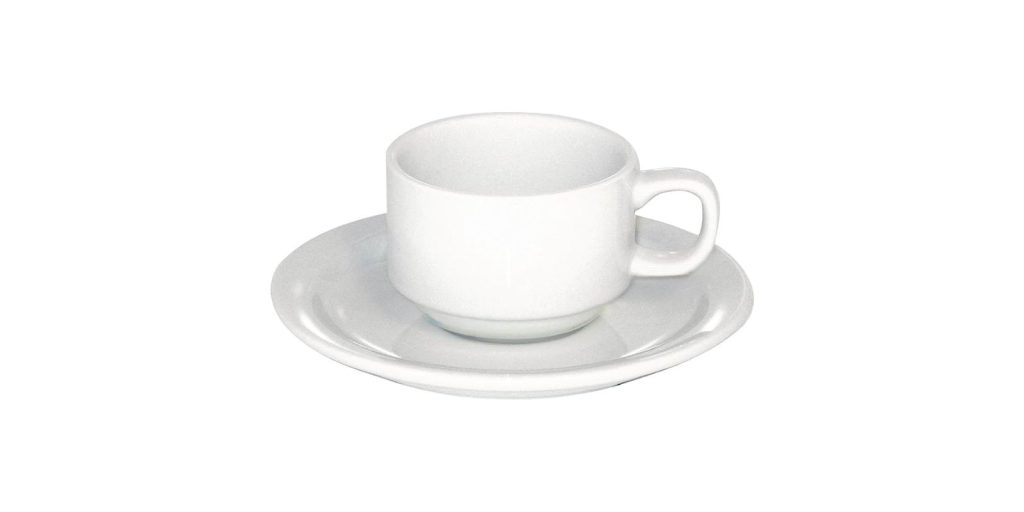 Renta de Taza con Plato Cafetero Blanco en Saltillo
