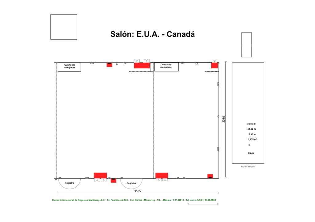 Renta de Salón EUA-Canadá para posadas en Cintermex