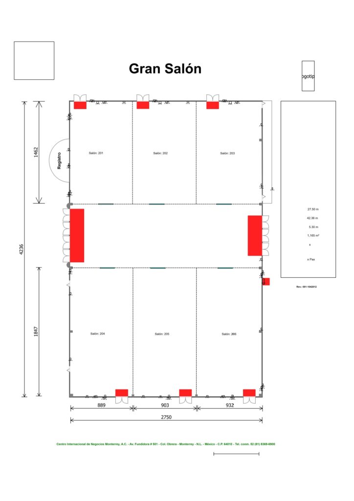 Gran Salón 201-206 en Cintermex