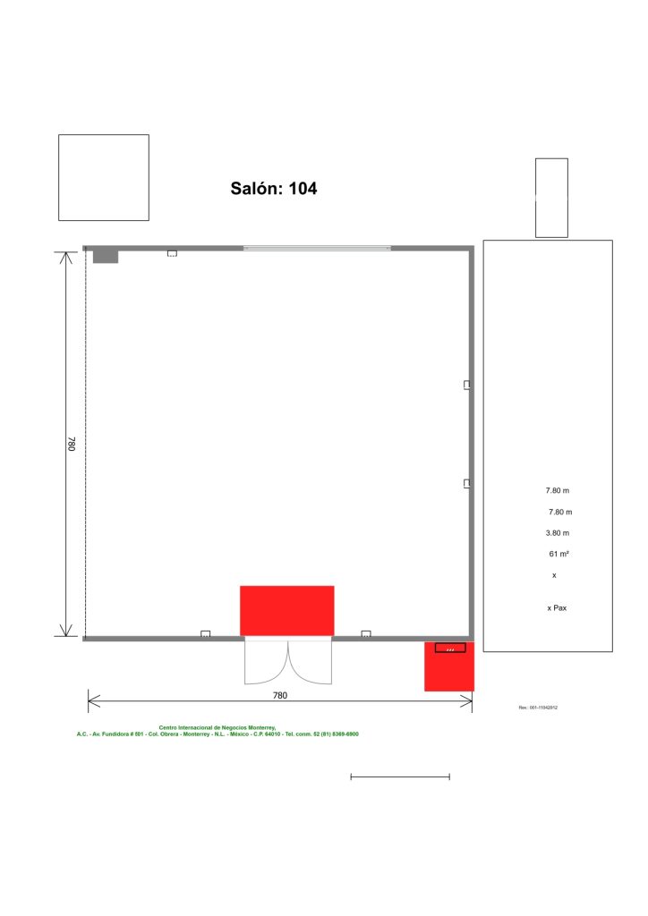 Renta de Salón 104 para conferencias en Cintermex