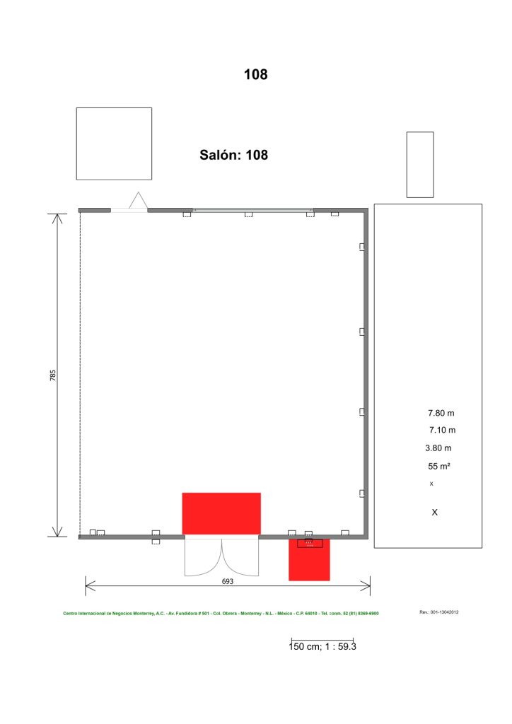 Renta de Salón 108 para conferencias en Cintermex
