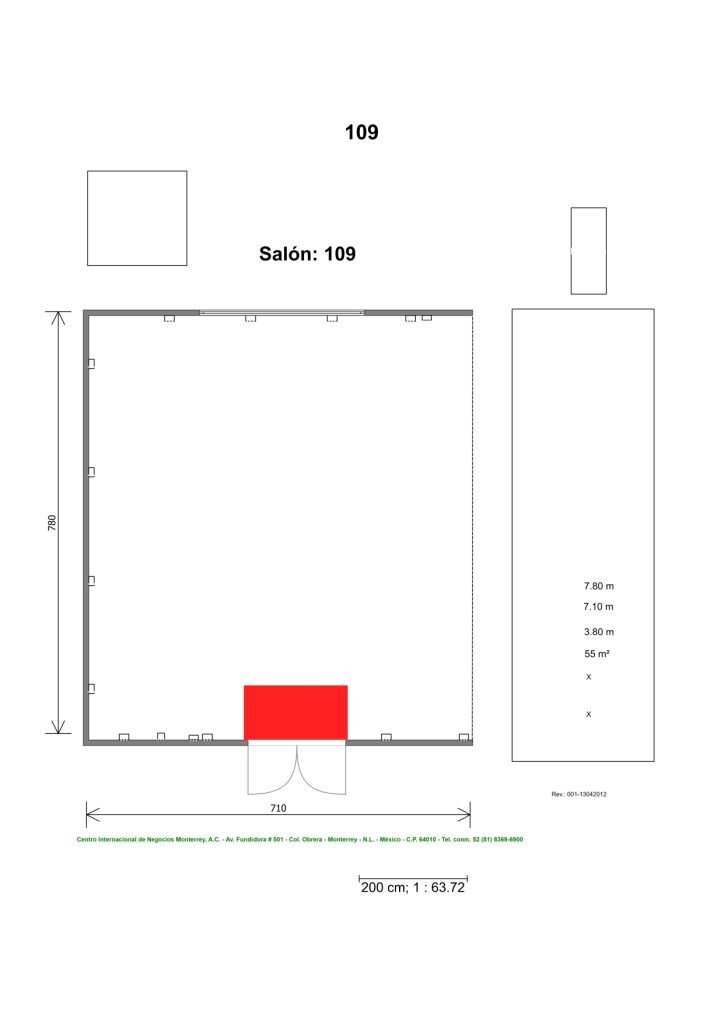 Renta de Salón 109 para conferencias en Cintermex