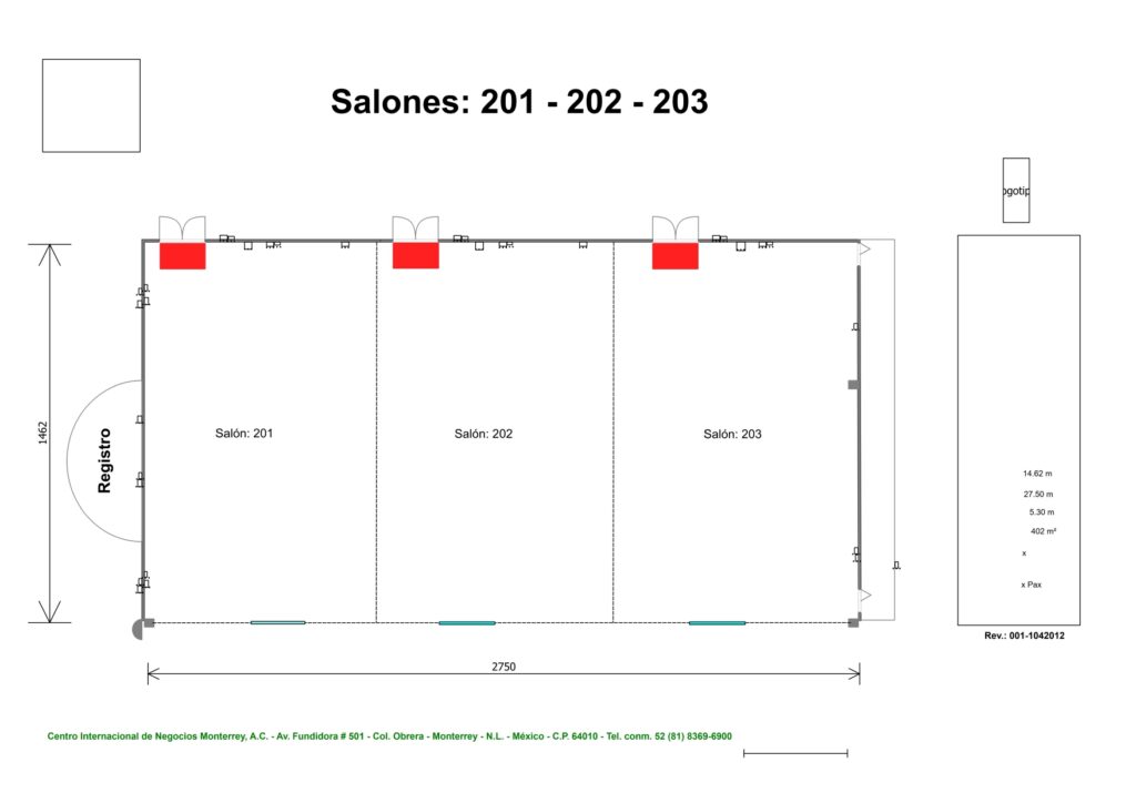 Renta de Salón 201-202-203 para posadas en Cintermex