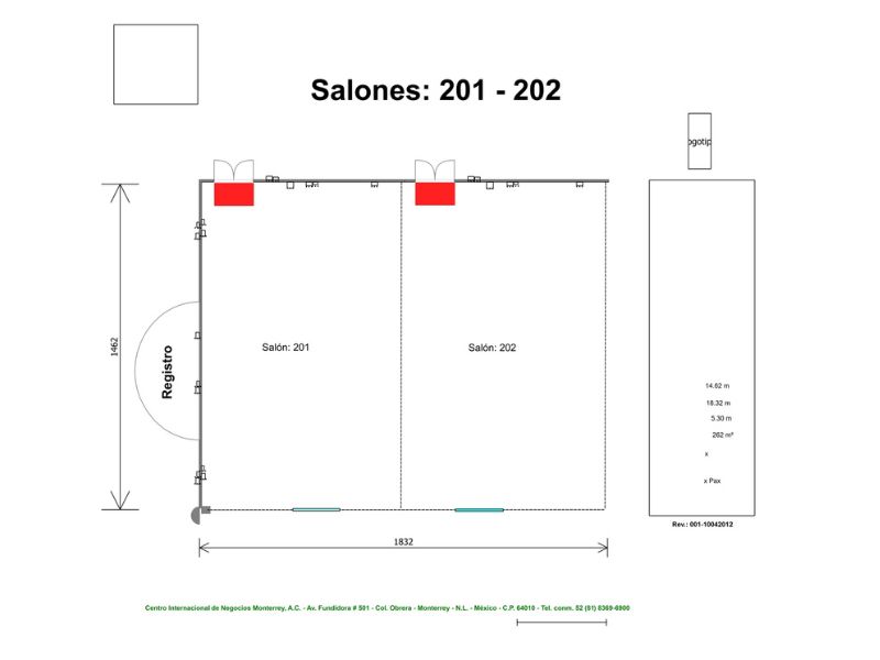 Renta de Salón 201-202 para posadas en Cintermex