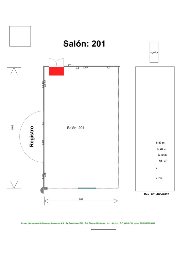 Renta de Salón 201 para posadas en Cintermex