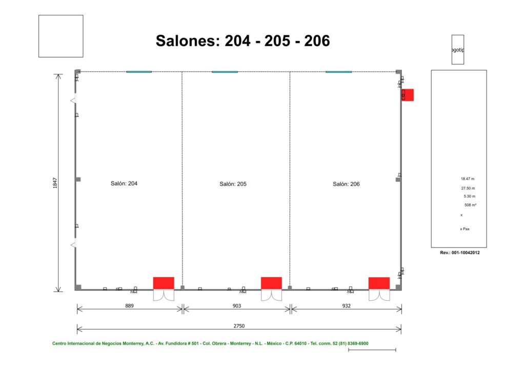 Renta de Salón 204-205-206 para posadas en Cintermex