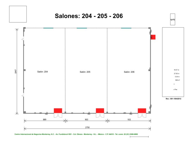 Renta de Salón 204-205-206 para posadas en Cintermex
