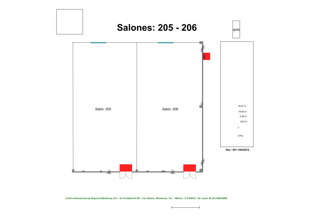 Renta de Salón 205-206 para posadas en Cintermex