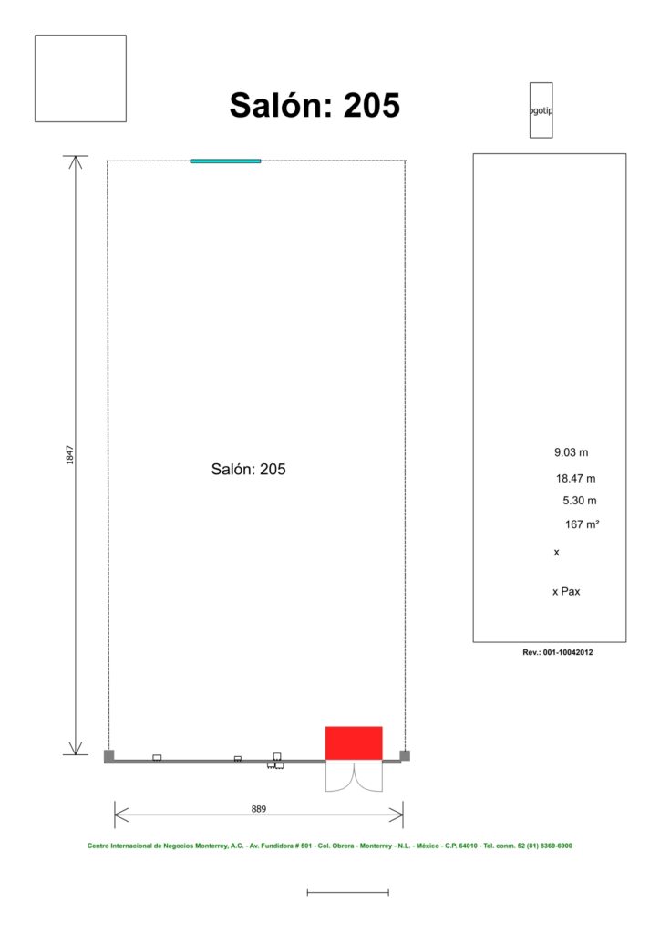 Renta de Salón 205 para posadas en Cintermex