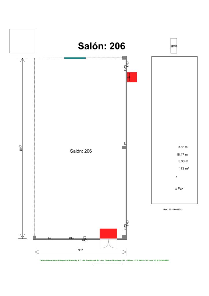 Renta de Salón 206 para posadas en Cintermex