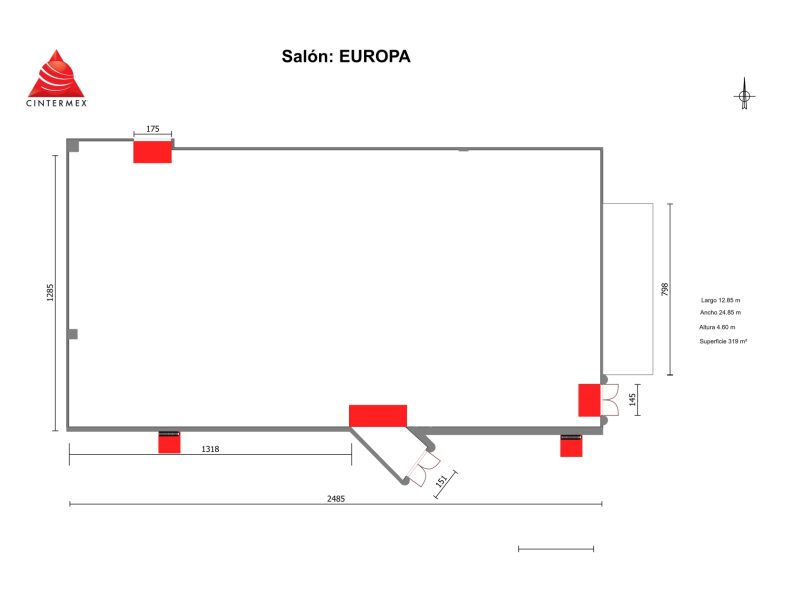Renta de Salón Europa para posadas en Cintermex