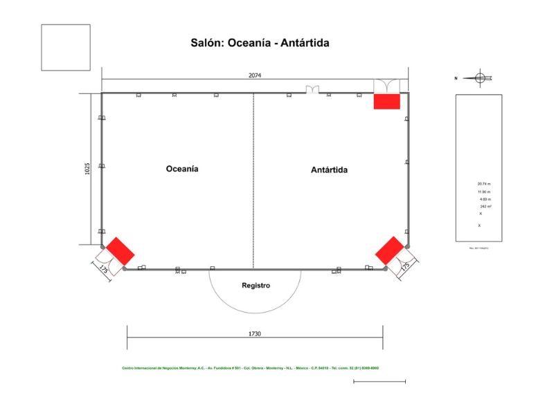 Renta de Salón Oceanía-Antártida en Cintermex