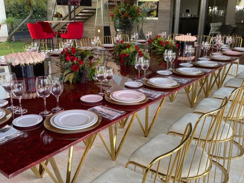 Renta de Mesas de Mármol Línea Kryion para eventos